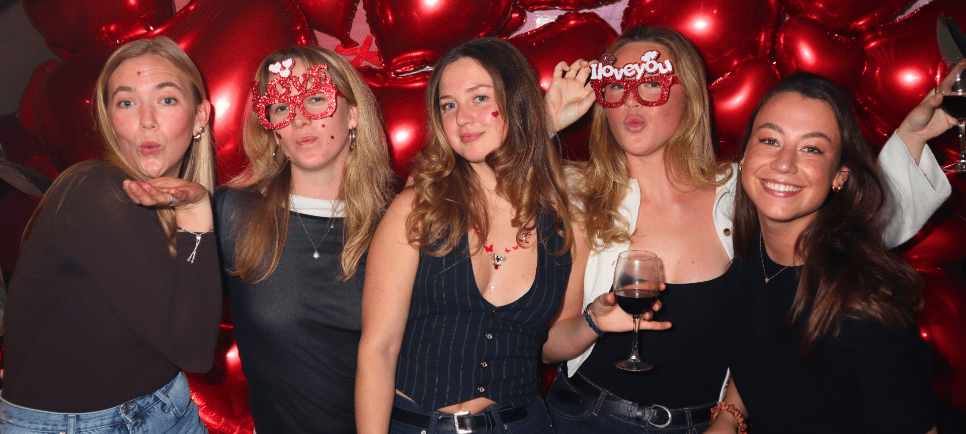 Group of girls posing at the Love Crew Party