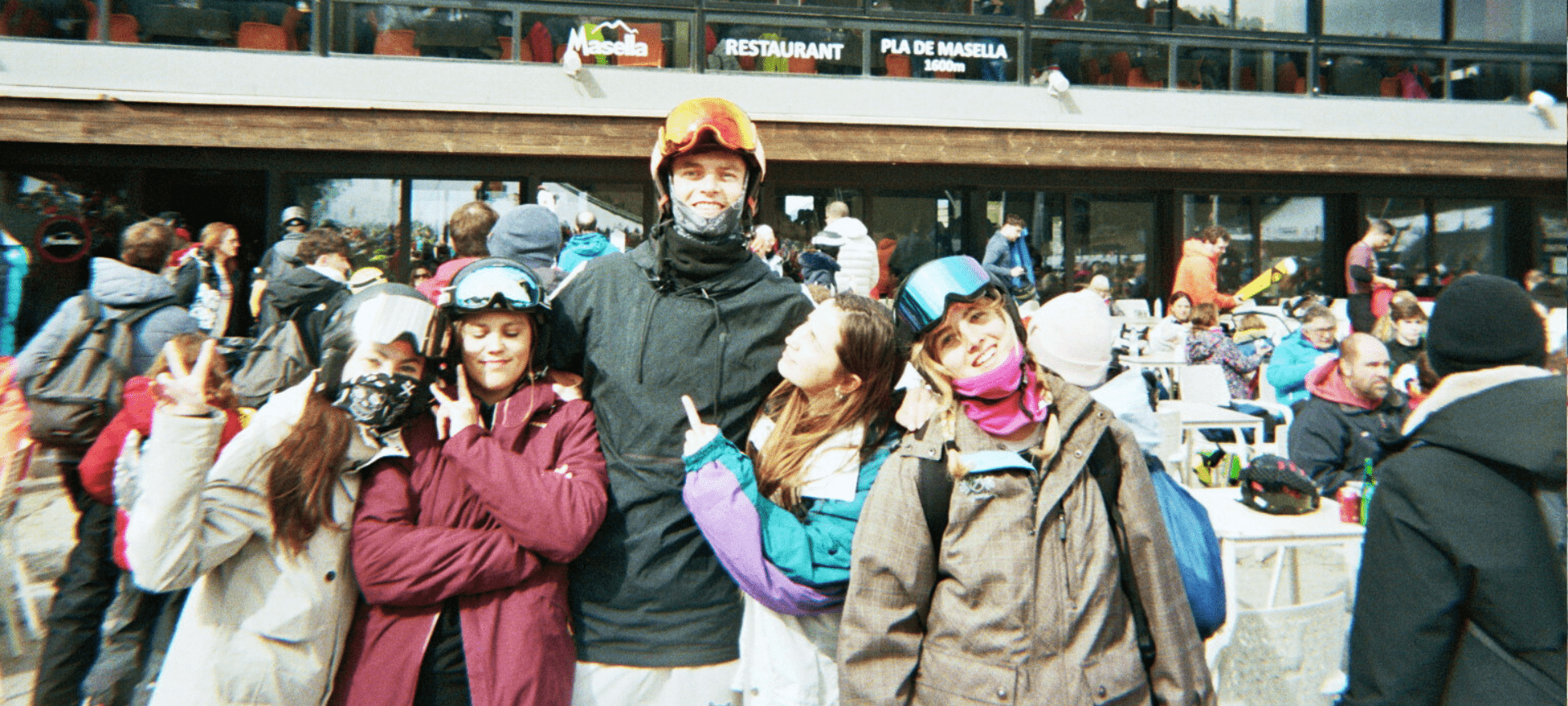Crew members enjoying Masella ski resort