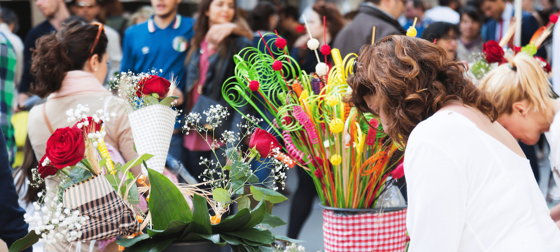 Red roses and a book &ndash; traditional symbols of Sant Jordi in Barcelona
